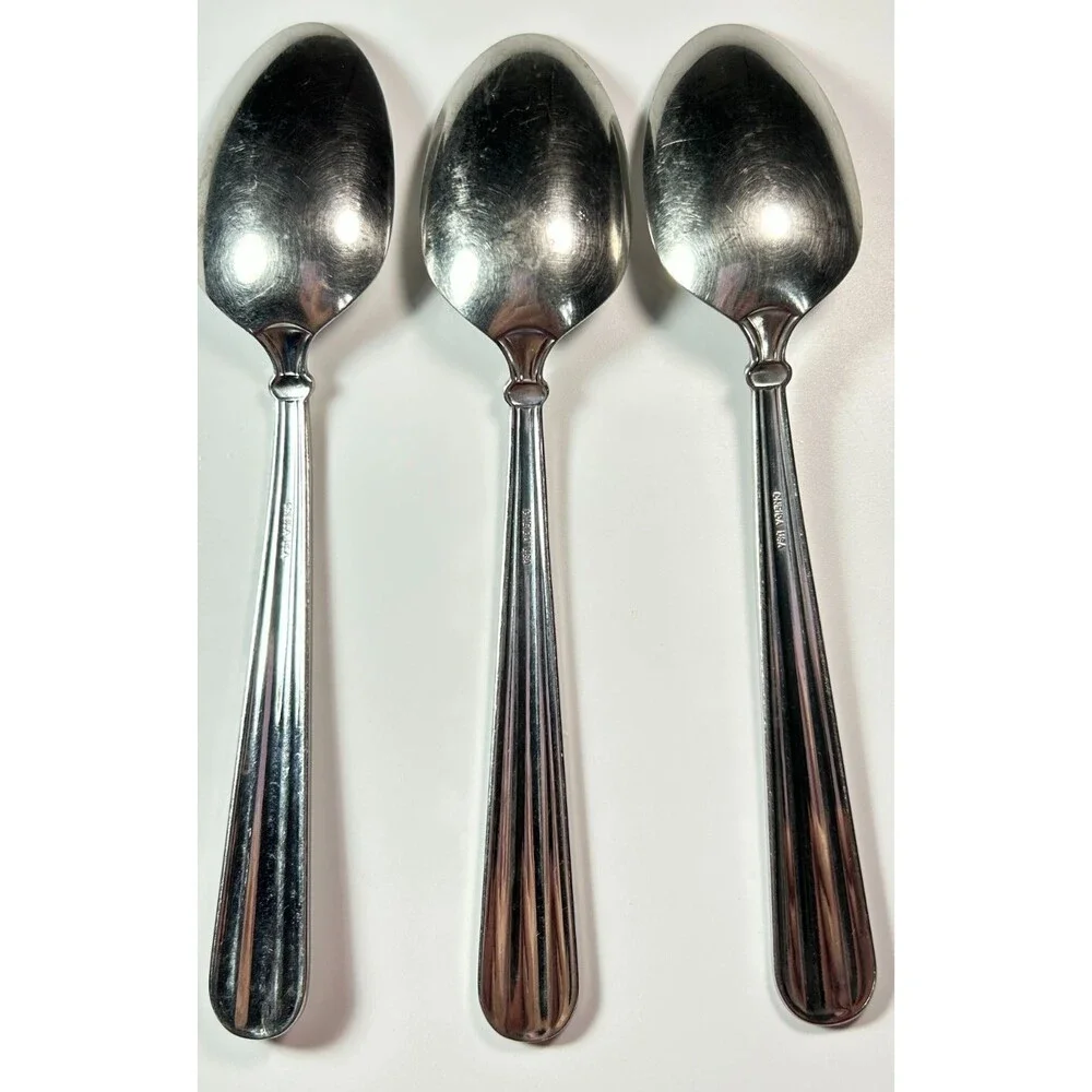 Oneida USA Unity Stainless Flatware Pieces ~ 3 Place/Soup Spoons A